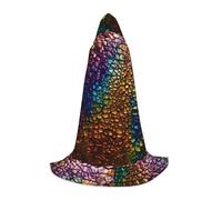 DIEzig Cape à capuche classique en peau de serpent pour adolescents, gothique, fantaisie, médiévale, cosplay, longue cape