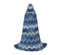DIEzig Cape à capuche en denim bleu dégradé pour adolescents gothique fantaisie médiévale Cosplay longue cape