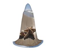 DIEzig Cape à capuche longue pour adolescents avec étoile de mer, coquillage, sable, plage, spectacle, gothique, fantaisie, médiévale, cosplay, costume