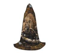 DIEzig Cape à capuche longue pour adolescents - Costume de castor - Costume médiéval - Costume de cosplay