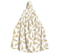 DIEzig Cape à capuche pleine longueur avec attache pour cosplay Motif ananas Doré