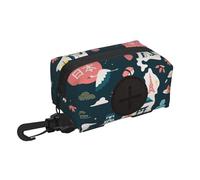 DIEzig Carte du Japon avec symbole culturel Holloween pour sac à déjections canines, support et distributeur, fournitures de promenade pour animaux de compagnie, Noir , Taille unique