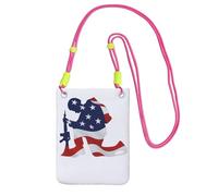 DIEzig Étui de téléphone à bandoulière imprimé silhouette de soldat patriotique pour adulte, sac à bandoulière avec bandoulière amovible, Fuchsia, Taille unique