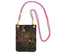 DIEzig Gears Clock Bronze Century Printing Étui de téléphone pour adulte Portefeuille Sac à bandoulière avec bandoulière amovible, Fuchsia, Taille unique