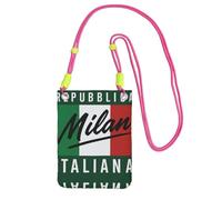 DIEzig Milan, Italie Impression Bandoulière Téléphone Cas Pour Adulte Portefeuille Bandoulière Bandoulière Sac à Bandoulière Amovible, Fuchsia, Taille unique