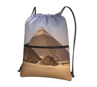 DIEzig Pyramides d'Égypte Sac à dos à bandoulière réglable, sac pliable avec cordon de serrage avec fermeture éclair pour week-end aventure