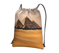 DIEzig Pyramides d'Égypte Sac à dos à bandoulière réglable, sac pliable avec cordon de serrage avec fermeture éclair pour week-end aventure