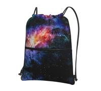 DIEzig Sac à dos à bandoulière réglable imprimé galaxie dans l'univers, sac pliable avec cordon de serrage avec fermeture éclair pour w nd aventure