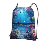 DIEzig Sac à dos coloré à bretelles réglables, sac pliable avec cordon de serrage avec fermeture éclair pour w nd aventure