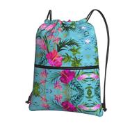 DIEzig Sac à dos Hello Hawaï imprimé à bretelles réglables, sac pliable avec cordon de serrage avec fermeture éclair pour l'aventure du w nd