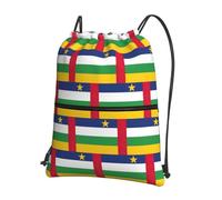 DIEzig Sac à dos pliable avec cordon de serrage et fermeture éclair - Imprimé drapeau de l'Afrique centrale - Pour w nd et aventure