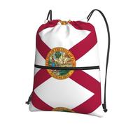 DIEzig Sac à dos pliable avec cordon de serrage et fermeture éclair - Imprimé drapeau de l'État de Floride
