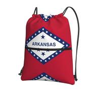 DIEzig Sac à dos pliable avec cordon de serrage et fermeture éclair - Imprimé drapeau de l'État de l'Arkansas
