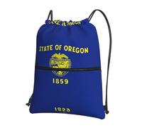 DIEzig Sac à dos pliable avec cordon de serrage et fermeture éclair - Imprimé drapeau de l'État de l'Oregon