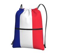 DIEzig Sac à dos pliable avec cordon de serrage et fermeture éclair - Imprimé drapeau français