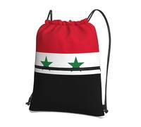 DIEzig Sac à dos pliable avec cordon de serrage et fermeture éclair Motif drapeau de la République arabe syrienne