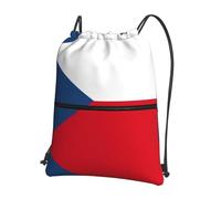 DIEzig Sac à dos pliable avec cordon de serrage et fermeture éclair Motif drapeau de la République tchèque