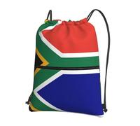 DIEzig Sac à dos pliable avec cordon de serrage et fermeture éclair - Motif drapeau de l'Afrique du Sud - Pour week-end et aventure