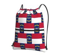 DIEzig Sac à dos pliable avec cordon de serrage et fermeture éclair - Motif drapeau de l'État de Caroline du Nord