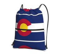 DIEzig Sac à dos pliable avec cordon de serrage et fermeture éclair - Motif drapeau de l'État du Colorado