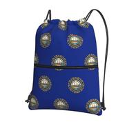 DIEzig Sac à dos pliable avec cordon de serrage et fermeture éclair - Motif drapeau de l'État du New Hampshire