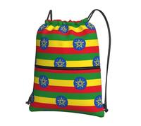 DIEzig Sac à dos pliable avec cordon de serrage et fermeture éclair Motif drapeau de l'Éthiopie