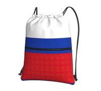 DIEzig Sac à dos pliable avec cordon de serrage et fermeture éclair Motif drapeau russe