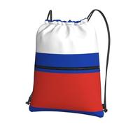 DIEzig Sac à dos pliable avec cordon de serrage et fermeture éclair Motif drapeau russe
