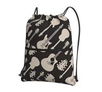 DIEzig Sac à dos pliable avec cordon de serrage et fermeture éclair - Motif guitare - Pour w nd et aventure
