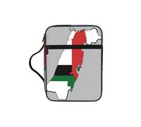 DIEzig Sac de rangement avec plusieurs poches pour livre, tablette et stylo Motif drapeau de Palestine 03