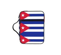 DIEzig Sac de rangement multi-poches avec imprimé drapeau cubain pour livre, tablette et stylo