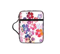 DIEzig Sac de rangement multi-poches avec imprimé floral hawaïen pour livre, tablette et stylo
