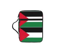 DIEzig Sac de rangement polyvalent avec plusieurs poches pour livres, tablettes et stylos Motif drapeau de la Palestine