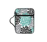 DIEzig Sac de rangement polyvalent avec plusieurs poches pour livres, tablettes et stylos Motif fleurs de dahlia