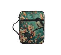 DIEzig Sac de rangement polyvalent avec plusieurs poches pour livres, tablettes et stylos Motif fleurs et oiseaux