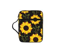 DIEzig Sac de rangement pour Bible imprimé tournesol floral avec plusieurs poches, sac de transport polyvalent pour livre, tablette et stylo