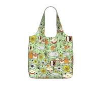 DIEzig Sac fourre-tout pliable imprimé cochon d'Inde pour le shopping, sac d'épicerie réutilisable, sac de voyage léger et compact