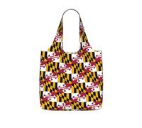 DIEzig Sac fourre-tout pliable imprimé drapeau de l'État du Maryland pour le shopping, sac d'épicerie réutilisable, sac de voyage léger et compact