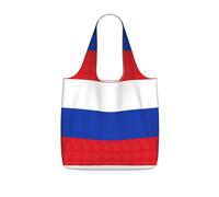 DIEzig Sac fourre-tout pliable imprimé drapeau russe pour le shopping, sac d'épicerie réutilisable, sac de voyage léger et compact