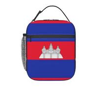 DIEzig Sac isotherme portable avec imprimé drapeau du Cambodge pour le stockage des repas, le transport