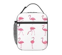 DIEzig Sac isotherme portable avec imprimé flamants roses sur fond blanc