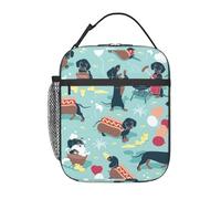 DIEzig Sac isotherme portable avec imprimé hot dogs et limonade, sac à déjeuner isotherme pour le stockage des repas, le transport