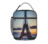 DIEzig Sac isotherme portable avec imprimé Tour Eiffel, sac à déjeuner isotherme pour le stockage des repas et le transport