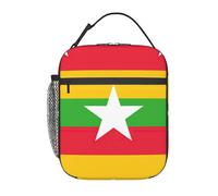 DIEzig Sac isotherme portable avec motif drapeau de la Birmanie pour le stockage des repas, le transport