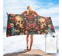 DIEzig Serviette de plage à motif tête de mort à séchage rapide pour vacances, croisière, gym, nageurs