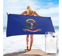 DIEzig Serviette de plage imprimée drapeau du Dakota du Nord - Séchage rapide - Fine - Pour vacances, croisière, gym, nageurs