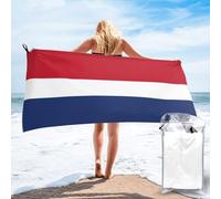 DIEzig Serviette de plage imprimée drapeau néerlandais à séchage rapide fine pour vacances, croisière, gym, nageurs