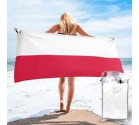 DIEzig Serviette de plage imprimée drapeau polonais à séchage rapide pour vacances, croisière, gym, nageurs