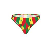 DIEzig Slip de bikini imprimé drapeau du Sénégal doux extensible pour homme Taille basse Sous-vêtements de tous les jours Doux Fit Cadeau confortable, Noir , 3XL
