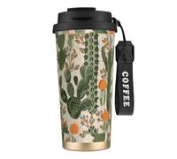 DIEzig Tasse à café cactus vert en acier inoxydable isotherme avec couvercle à rabat pour la maison, le bureau, les voyages